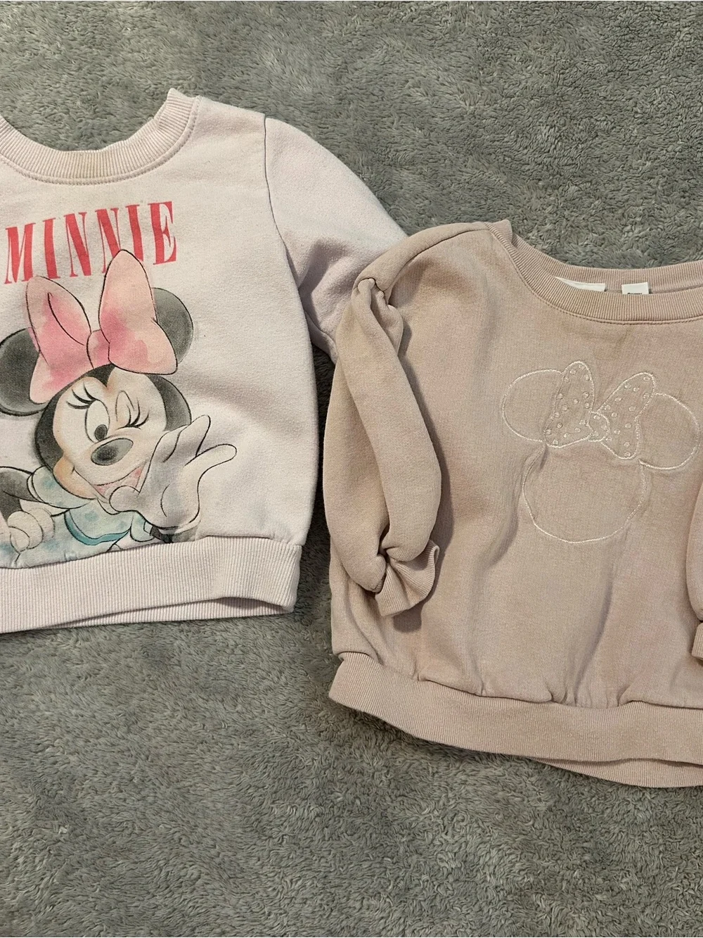 Set of 2 Disney Minnie Mouse Pink Pullover Sweatshirts for Girls
